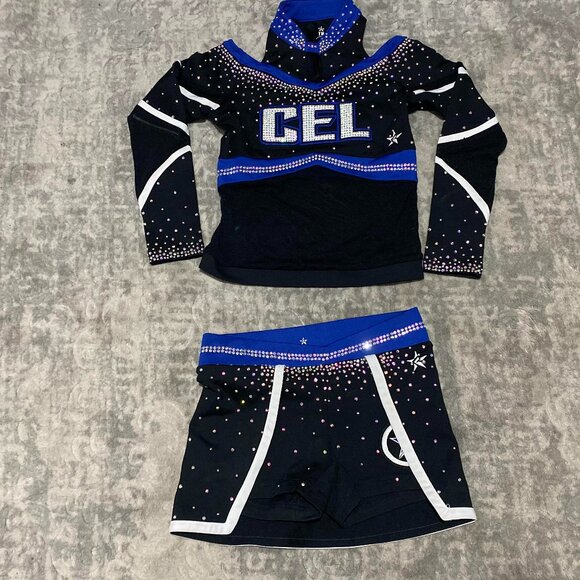 CEL Custom Rebel Cheer Uniform YM 💙 - Picture 1 of 5